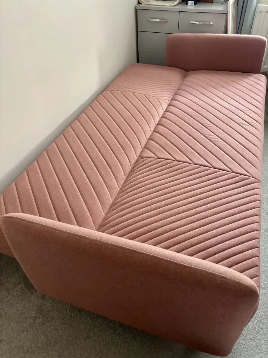 Made.com Dusty Pink Ryson Clic Clack 3 seater sofa bed
