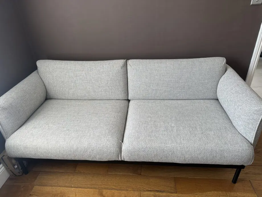 Two grey sofas