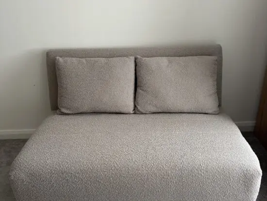 Unfolded double sofa bed