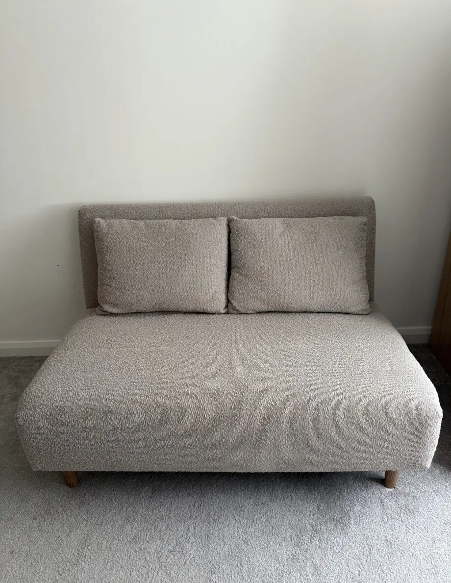 Unfolded double sofa bed
