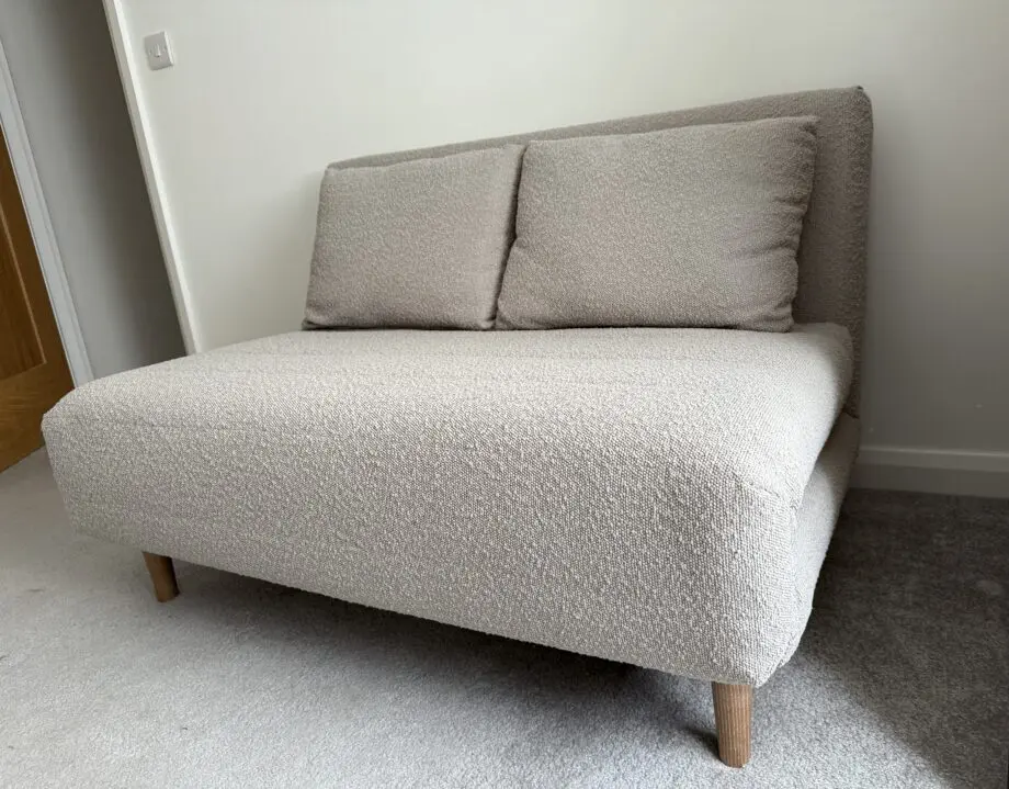 Unfolded double sofa bed