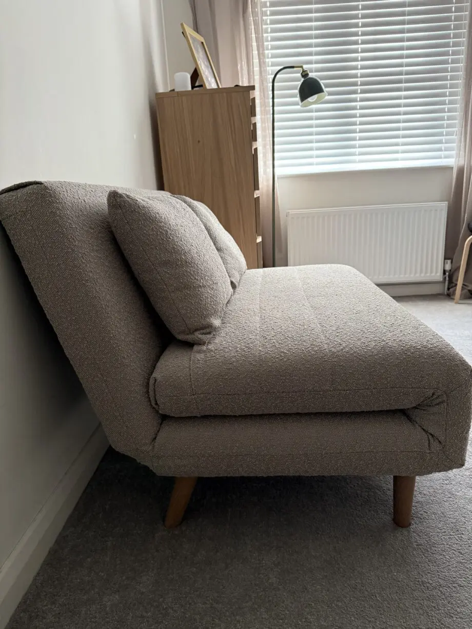 Unfolded double sofa bed