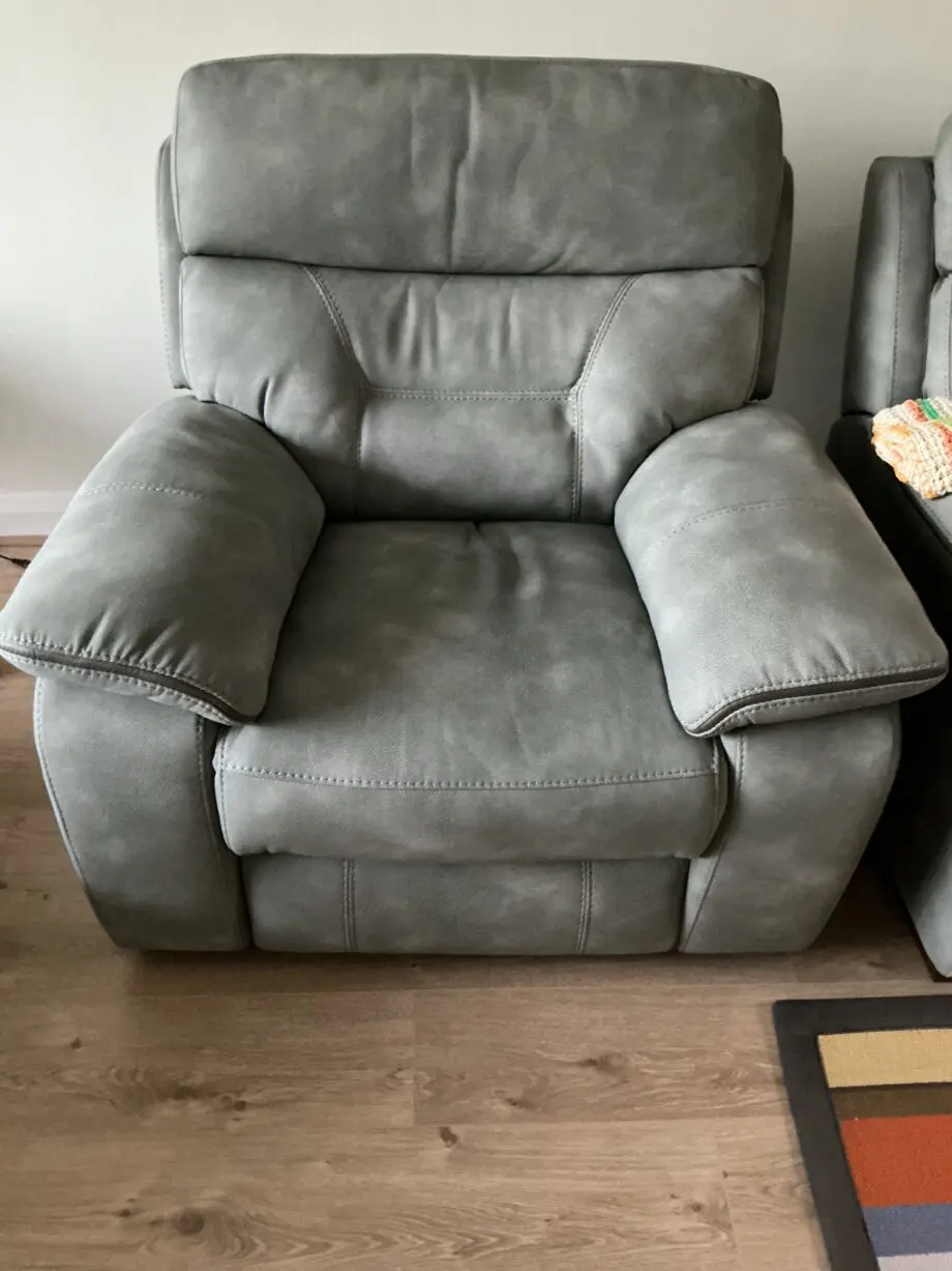 DFS Foster 3 seater fixed sofa, Frost (grey). And Electric Heated Recliner Chair.
