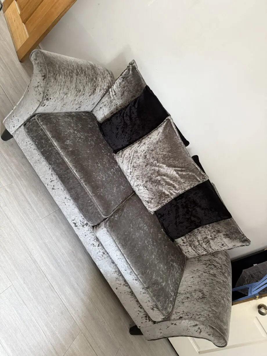 DFS 3 velvet sofas