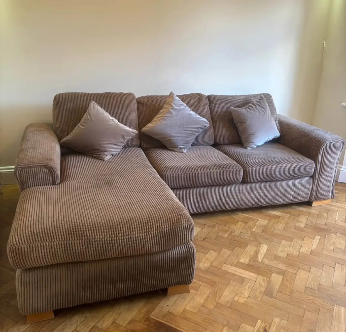 DFS Brown Corner Sofa with Double Sofa Bed