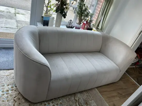 Sofology Matte Velvet Stone Fitzrovia 2 Seater Sofa