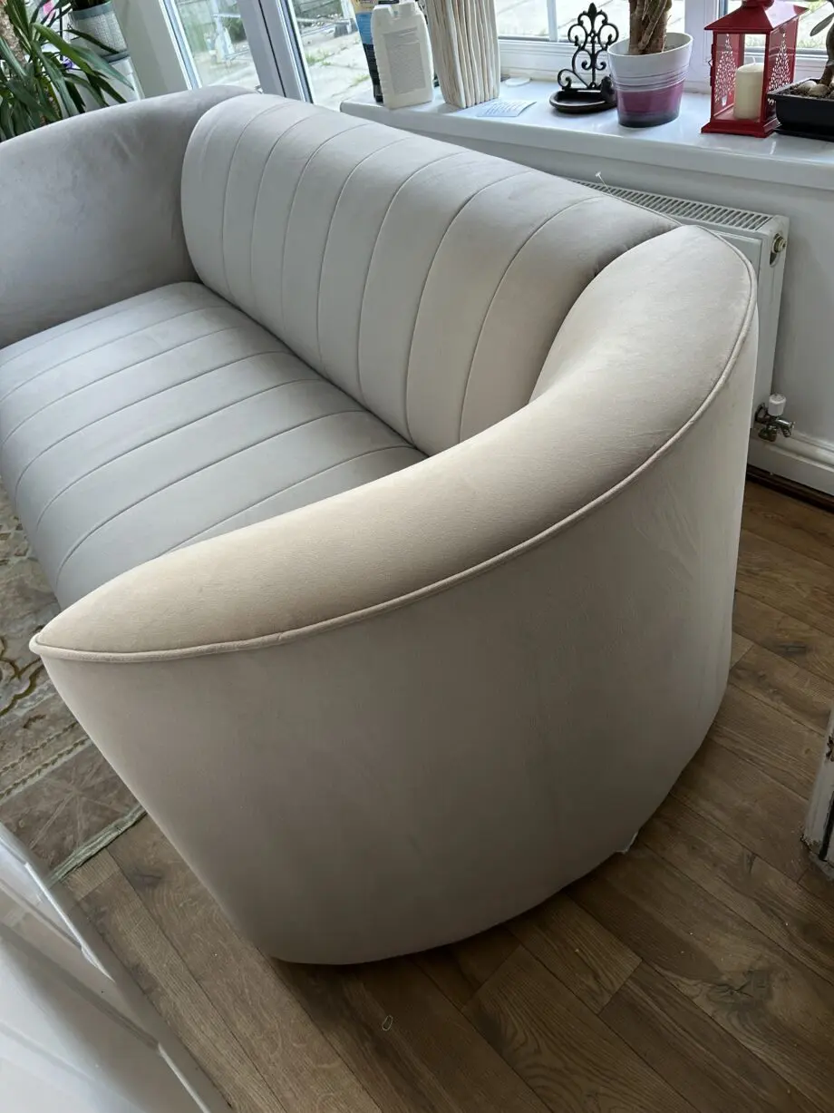 Sofology Matte Velvet Stone Fitzrovia 2 Seater Sofa