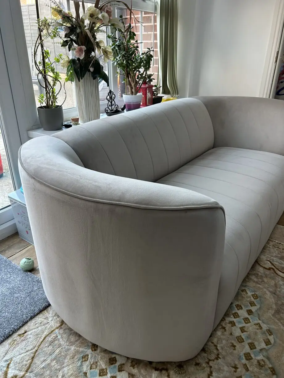 Sofology Matte Velvet Stone Fitzrovia 2 Seater Sofa