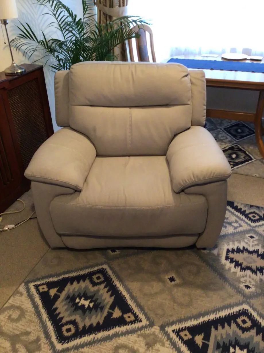 Furniture Village Touch Power recliner chair in light grey
