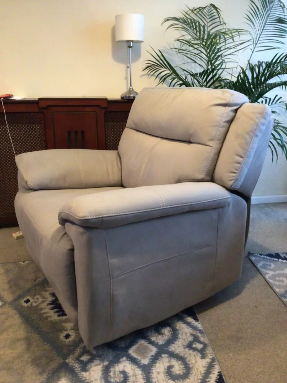 Furniture Village Touch Power recliner chair in light grey