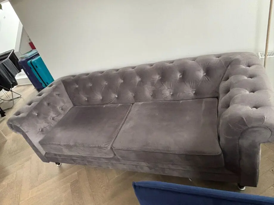 Habitat Chesterfield Velvet 3 Seater Sofa - Charcoal