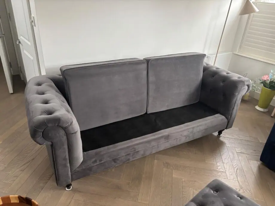 Habitat Chesterfield Velvet 3 Seater Sofa - Charcoal