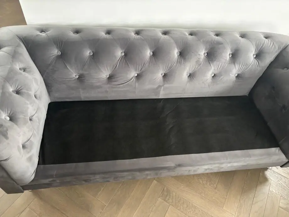 Habitat Chesterfield Velvet 3 Seater Sofa - Charcoal