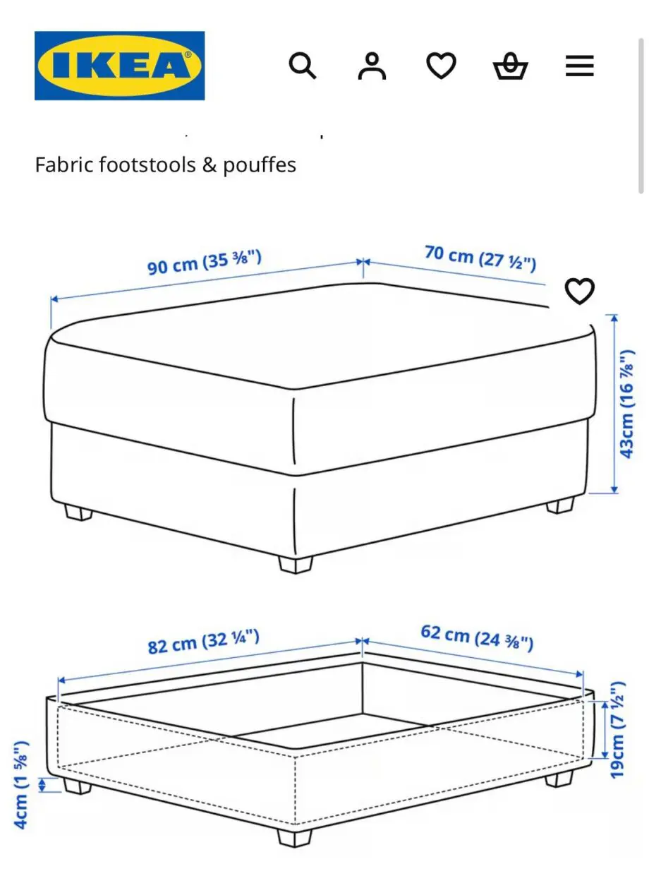 IKEA Kivik Corner Sofa + Ottoman, 5 seater, Blue