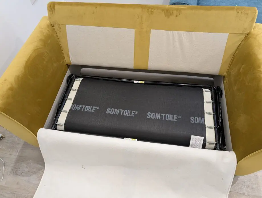 Brand new unused Kian 2 Seater Sofa Bed - Mustard Colour
