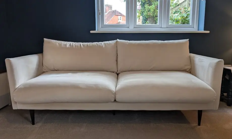 Swoon Luna 3-Seater Sofa in Bone Easy Velvet (1/2)
