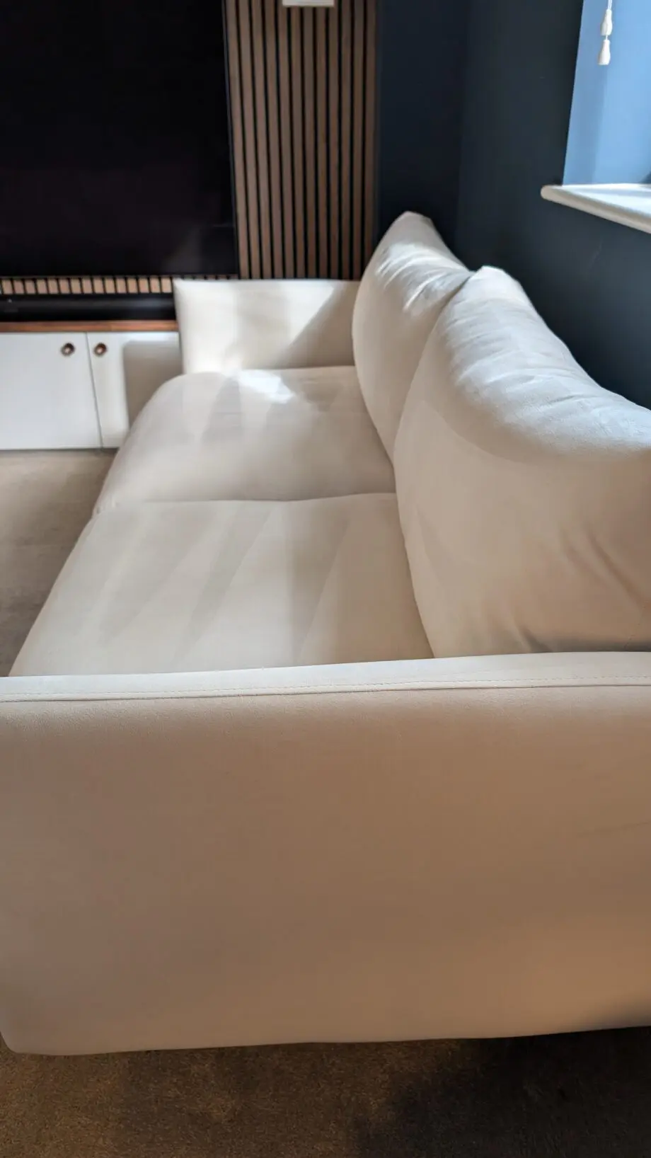 Swoon Luna 3-Seater Sofa in Bone Easy Velvet (1/2)