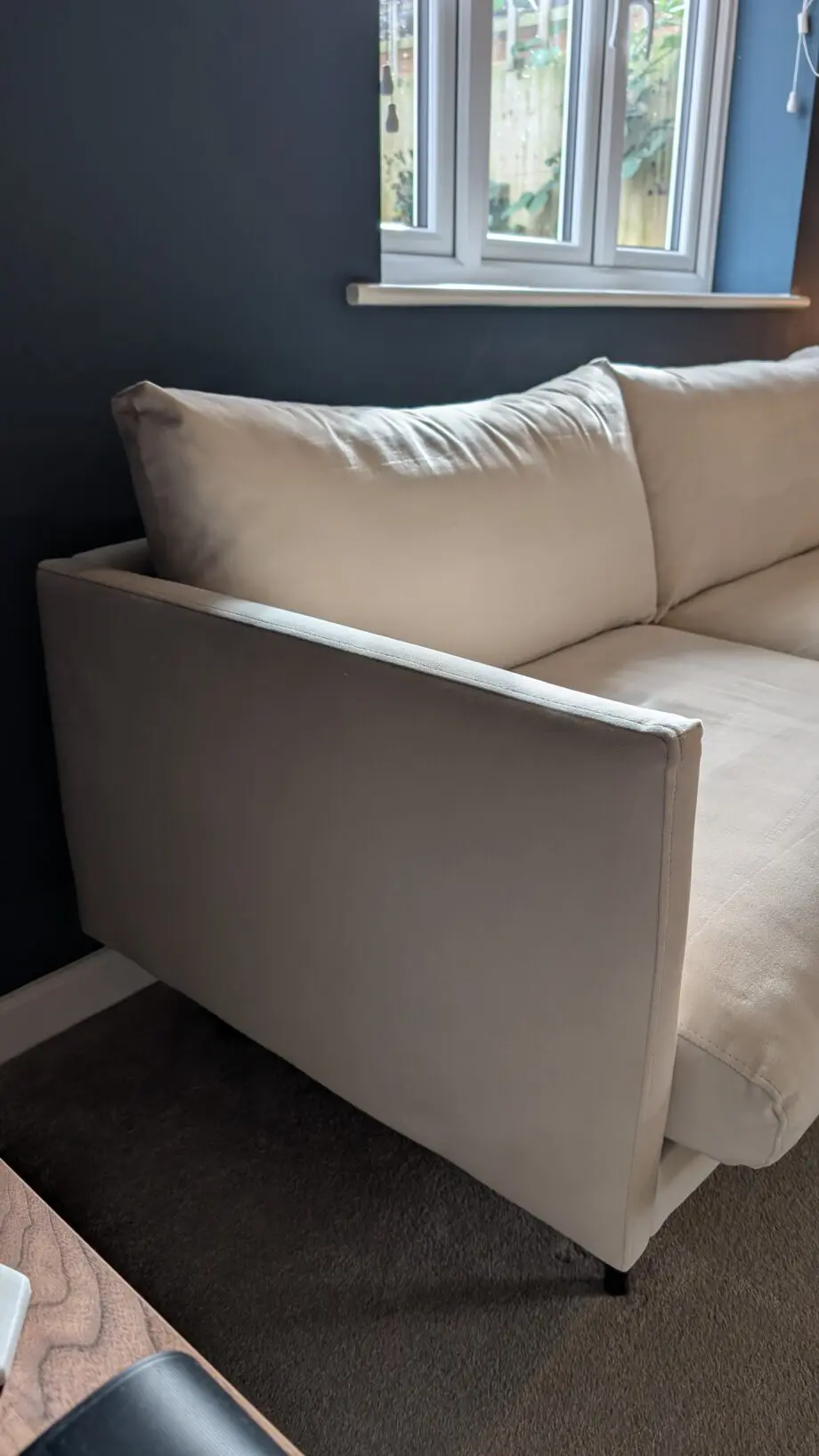 Swoon Luna 3-Seater Sofa in Bone Easy Velvet (1/2)