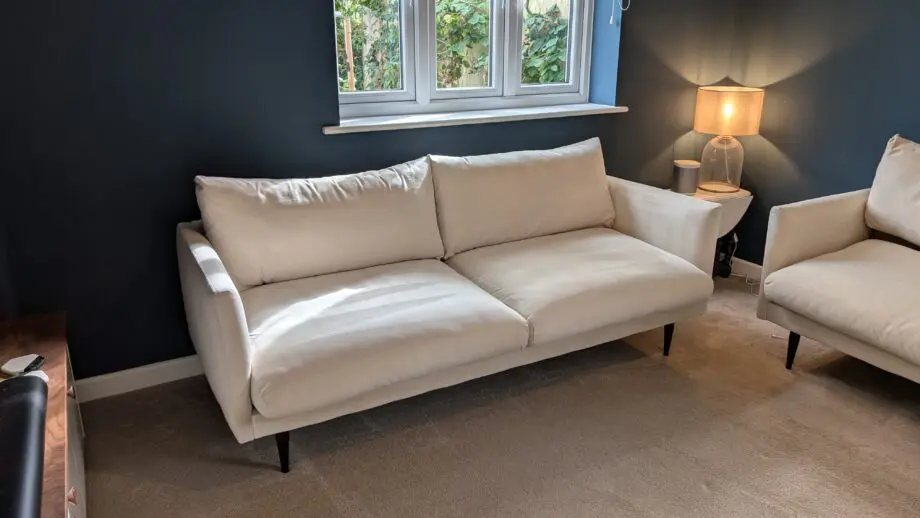 Swoon Luna 3-Seater Sofa in Bone Easy Velvet (1/2)
