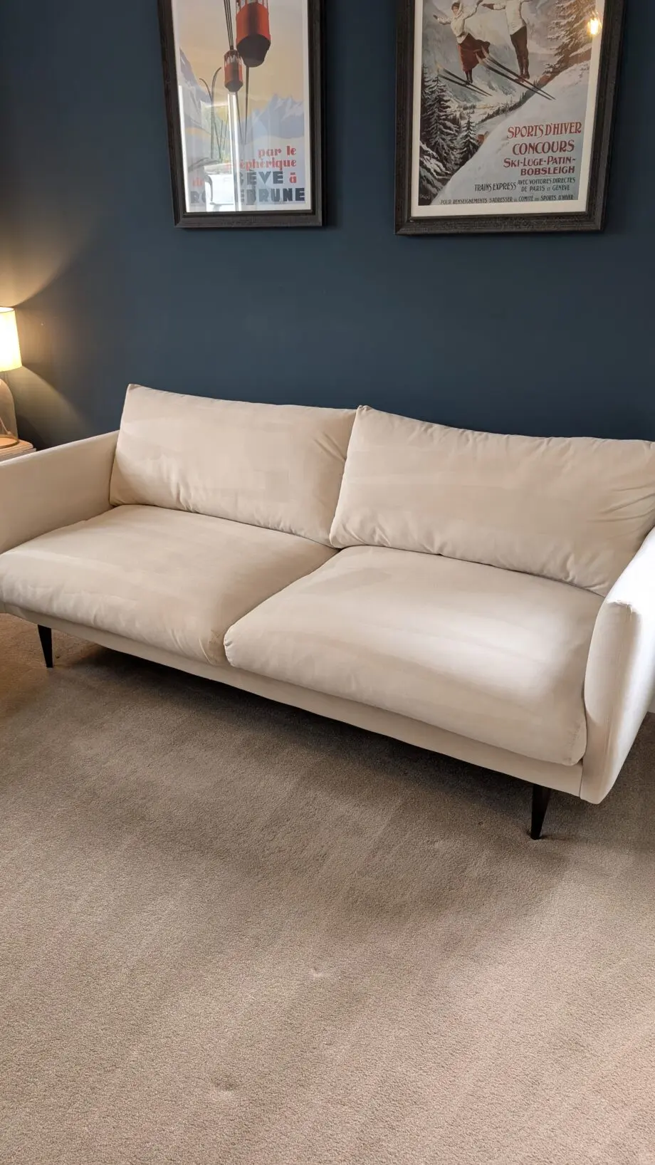 Swoon Luna 3-Seater Sofa in Bone Easy Velvet (2/2)