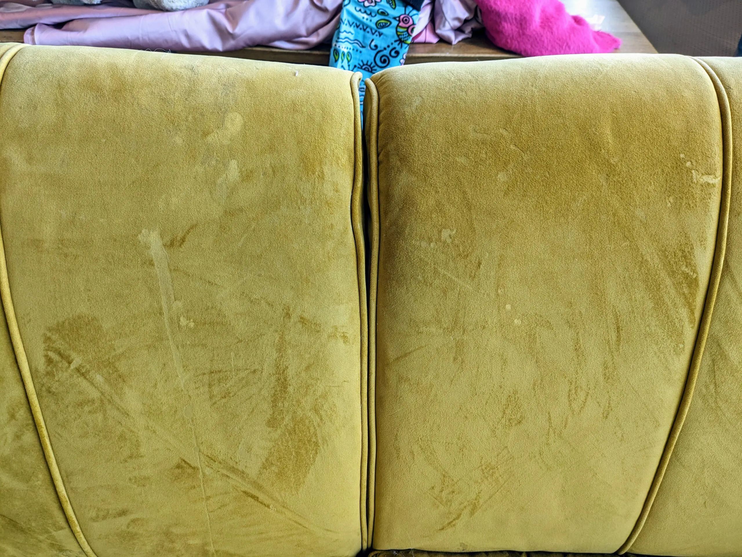 Sofology Yellow Velvet Curved Sofa