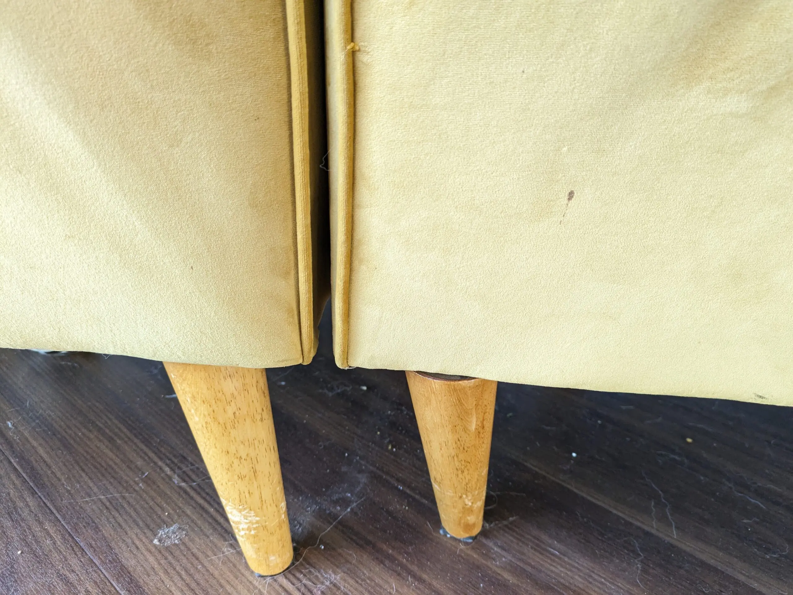 Sofology Yellow Velvet Curved Sofa
