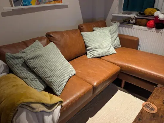 Dunelm Jacob Faux Leather Corner Sofa
