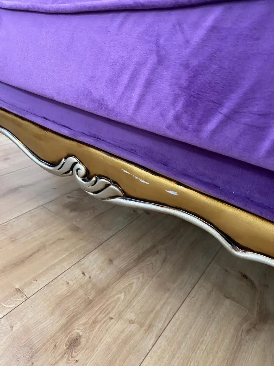 Stunning Teakwood Handcarved 3 seater sofa - Purple