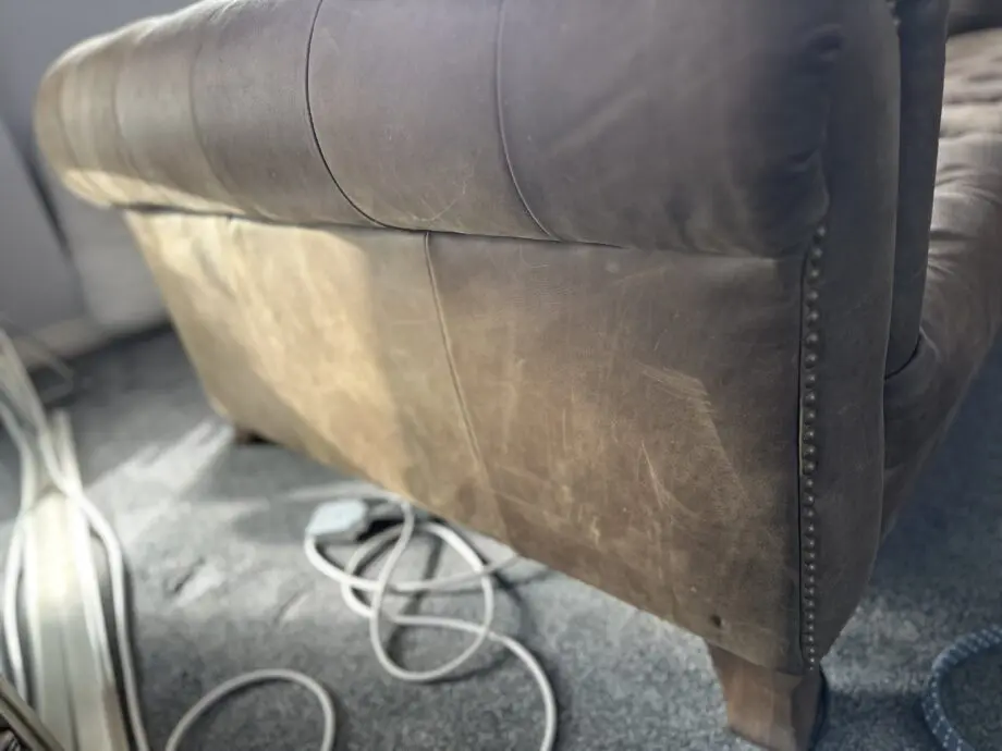 Alexander James Brown Leather Sofa