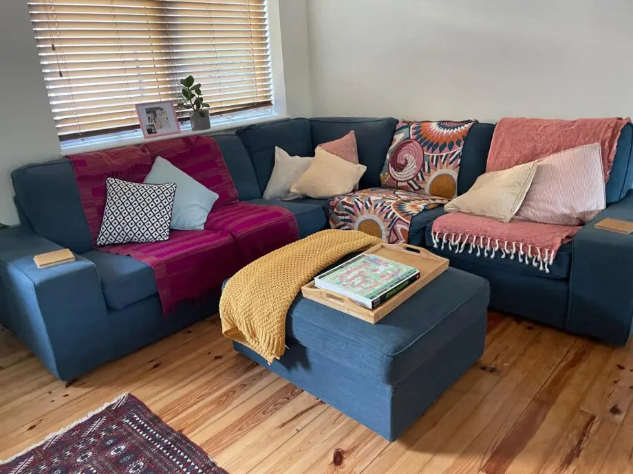 IKEA Kivik Corner Sofa + Ottoman, 5 seater, Blue