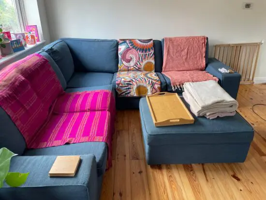 IKEA Kivik Corner Sofa + Ottoman, 5 seater, Blue