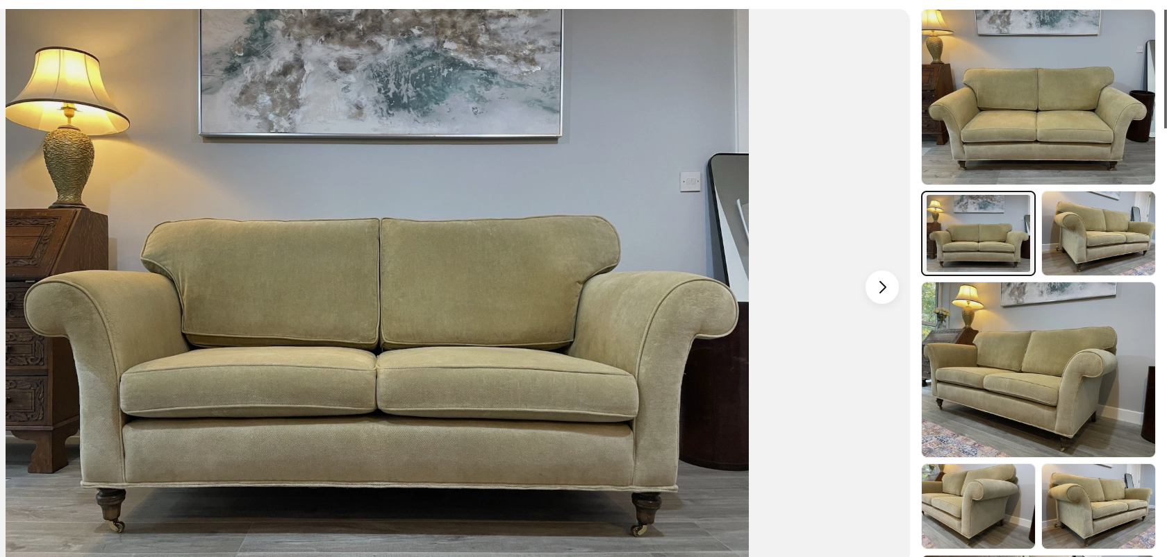 Beautiful Laura Ashley Mortimer 2 seat sofa champagne Chenille fabric RRP £1750