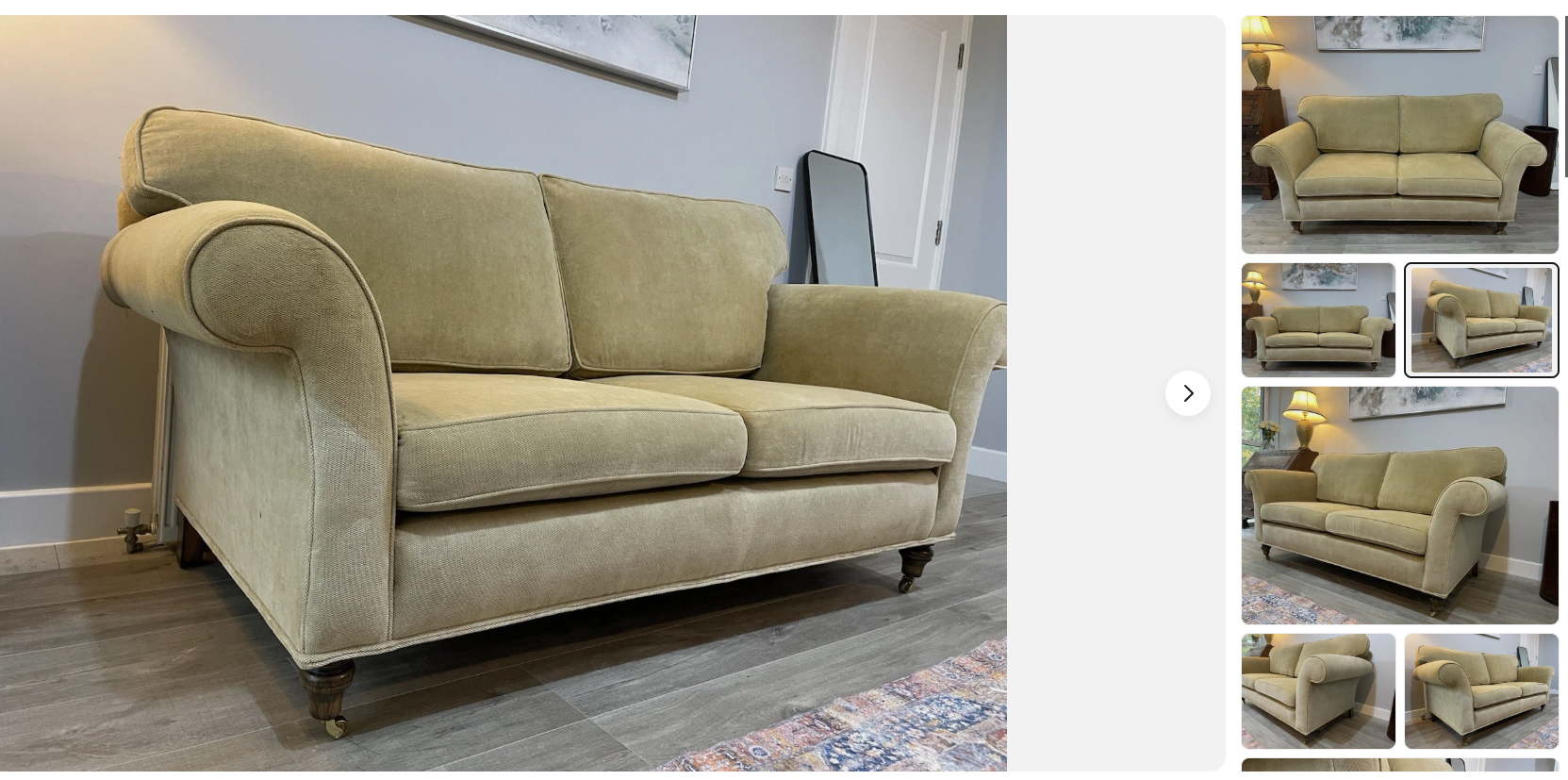 Beautiful Laura Ashley Mortimer 2 seat sofa champagne Chenille fabric RRP £1750