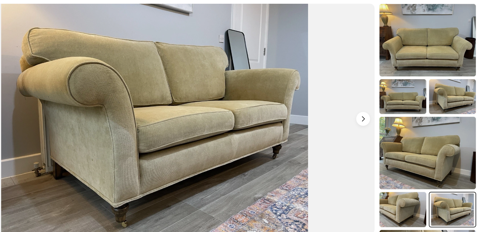 Beautiful Laura Ashley Mortimer 2 seat sofa champagne Chenille fabric RRP £1750