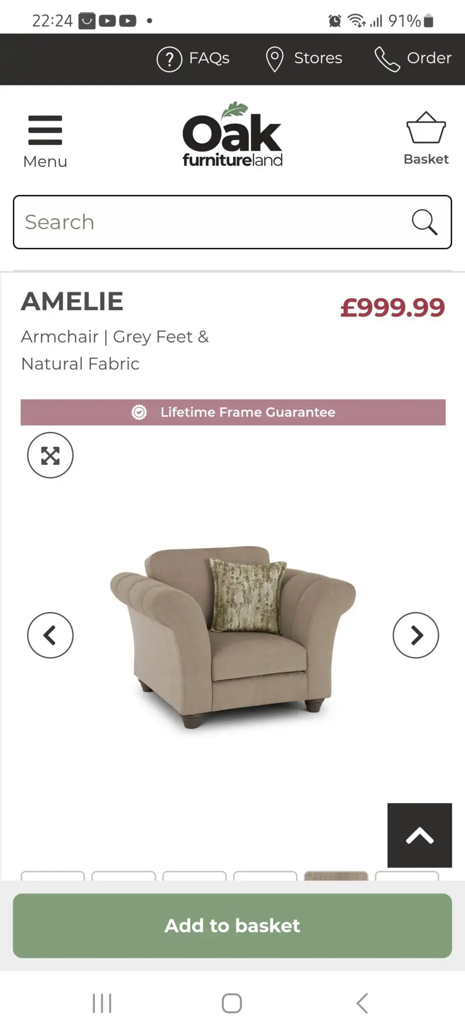Oakfurnitureland Armchair