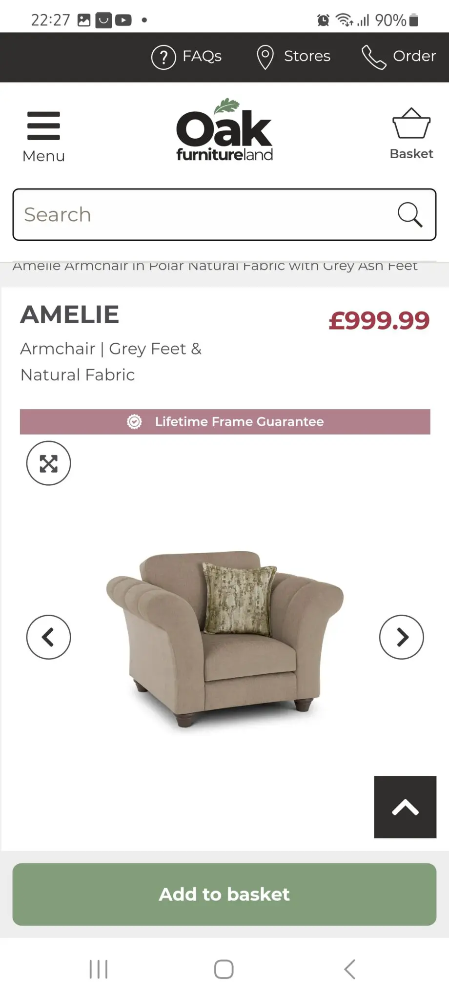 Oakfurnitureland Armchair