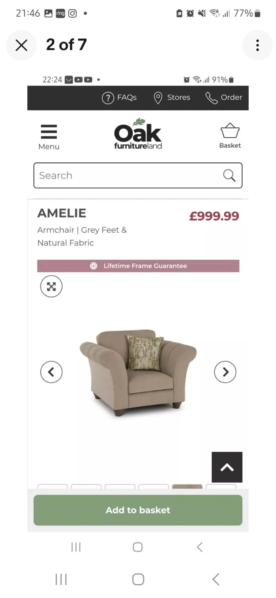 Oakfurnitureland Armchair