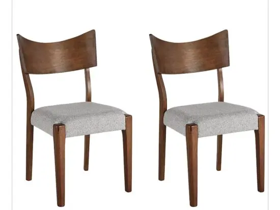 2 PCS LIGHT GREY DINING CHAIRS