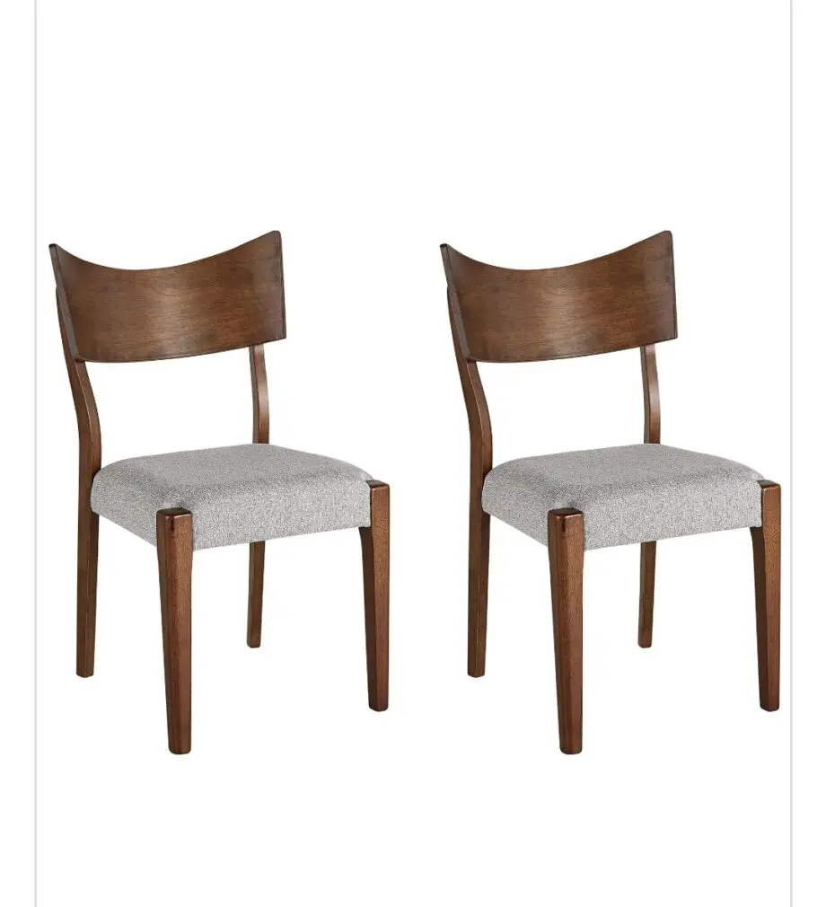 2 PCS LIGHT GREY DINING CHAIRS