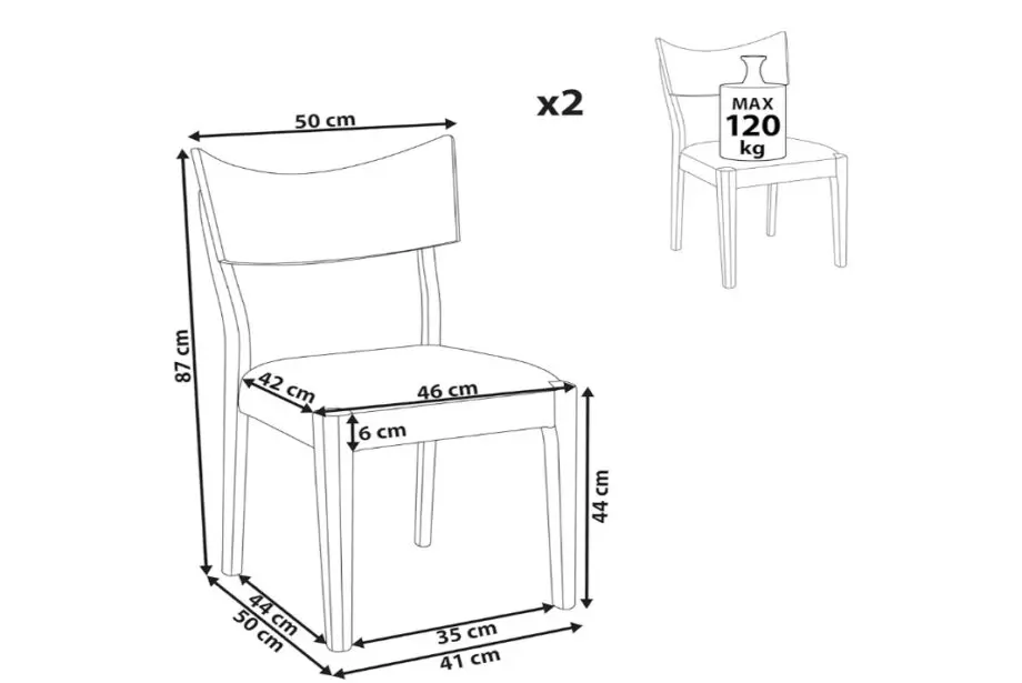 2 PCS LIGHT GREY DINING CHAIRS