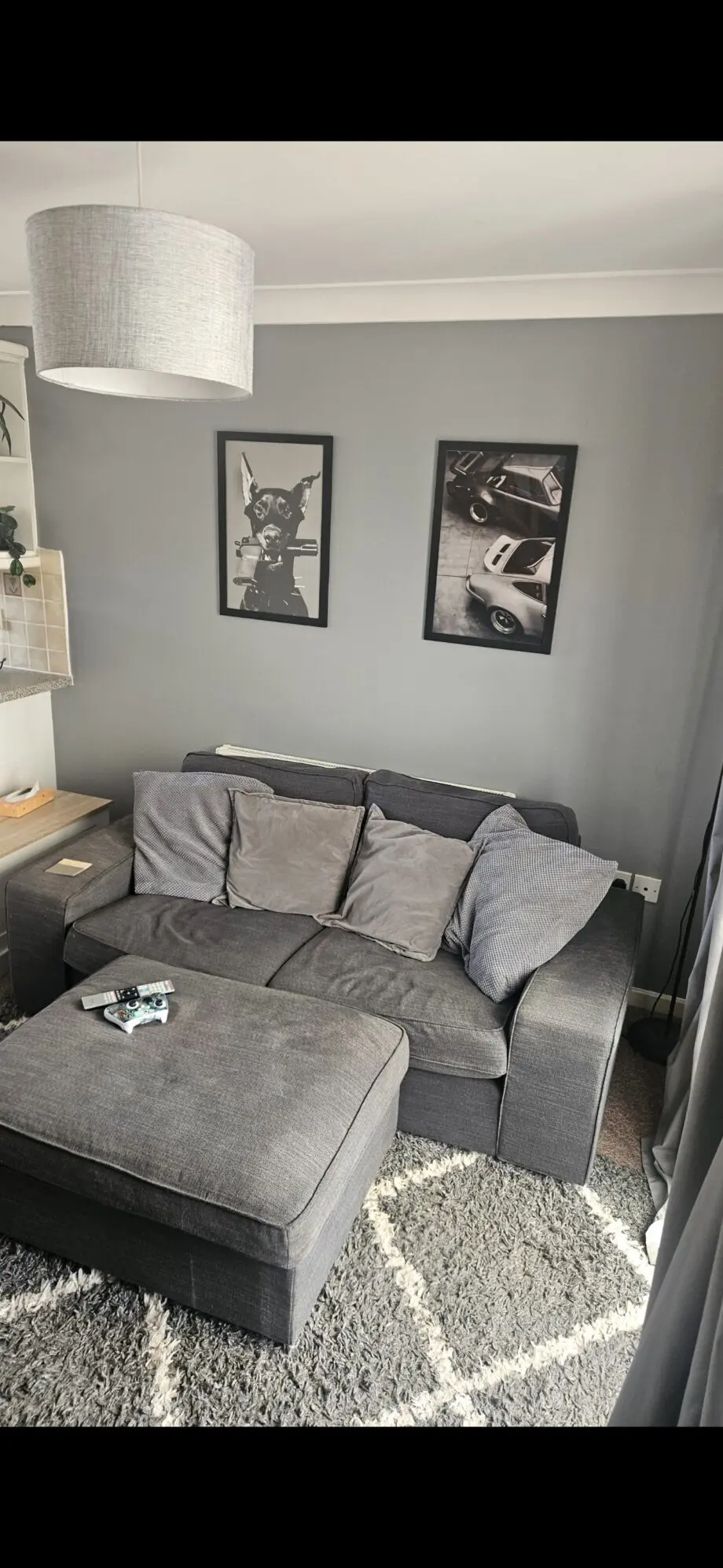 Ikea grey 2 seater sofa + footstool