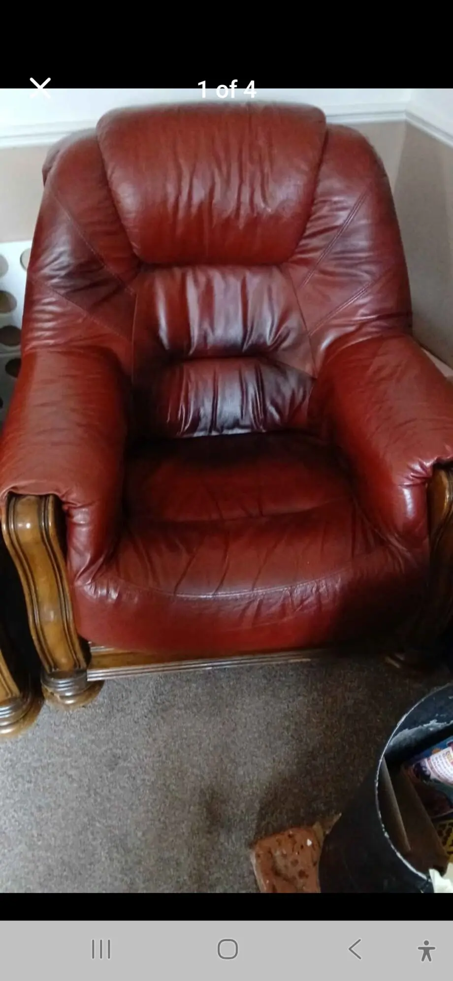 Maroon 3 seater sofa 2 chairs