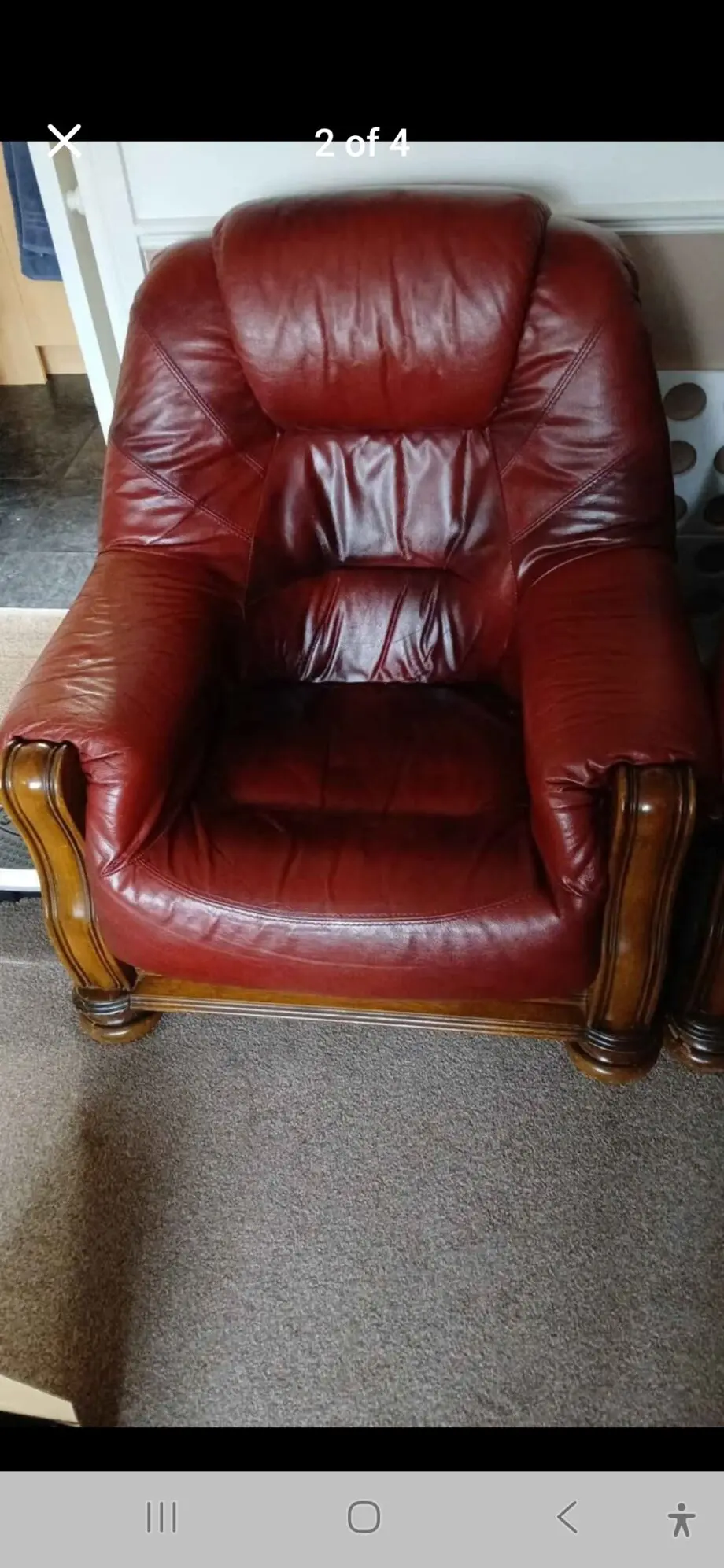 Maroon 3 seater sofa 2 chairs