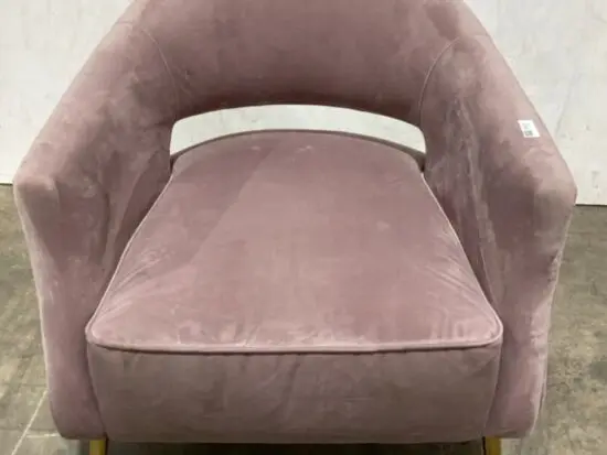 DAVID PHILLIPS LILAC VELVET TUB CHAIR