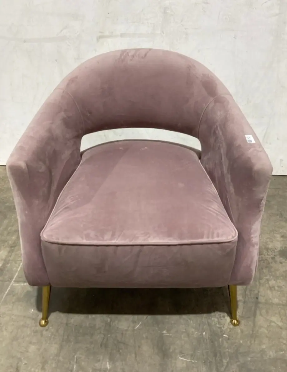 DAVID PHILLIPS LILAC VELVET TUB CHAIR
