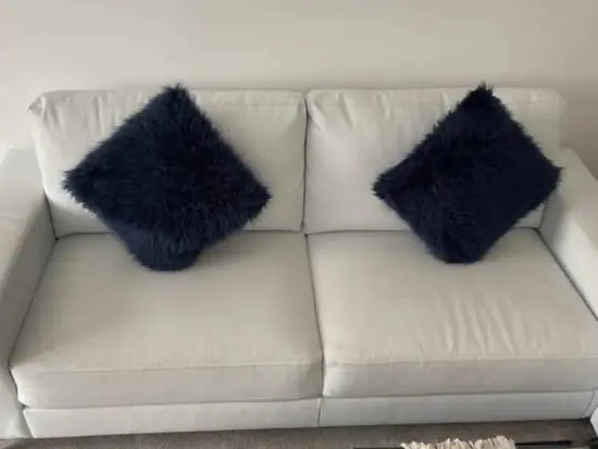 2 white leather sofa set