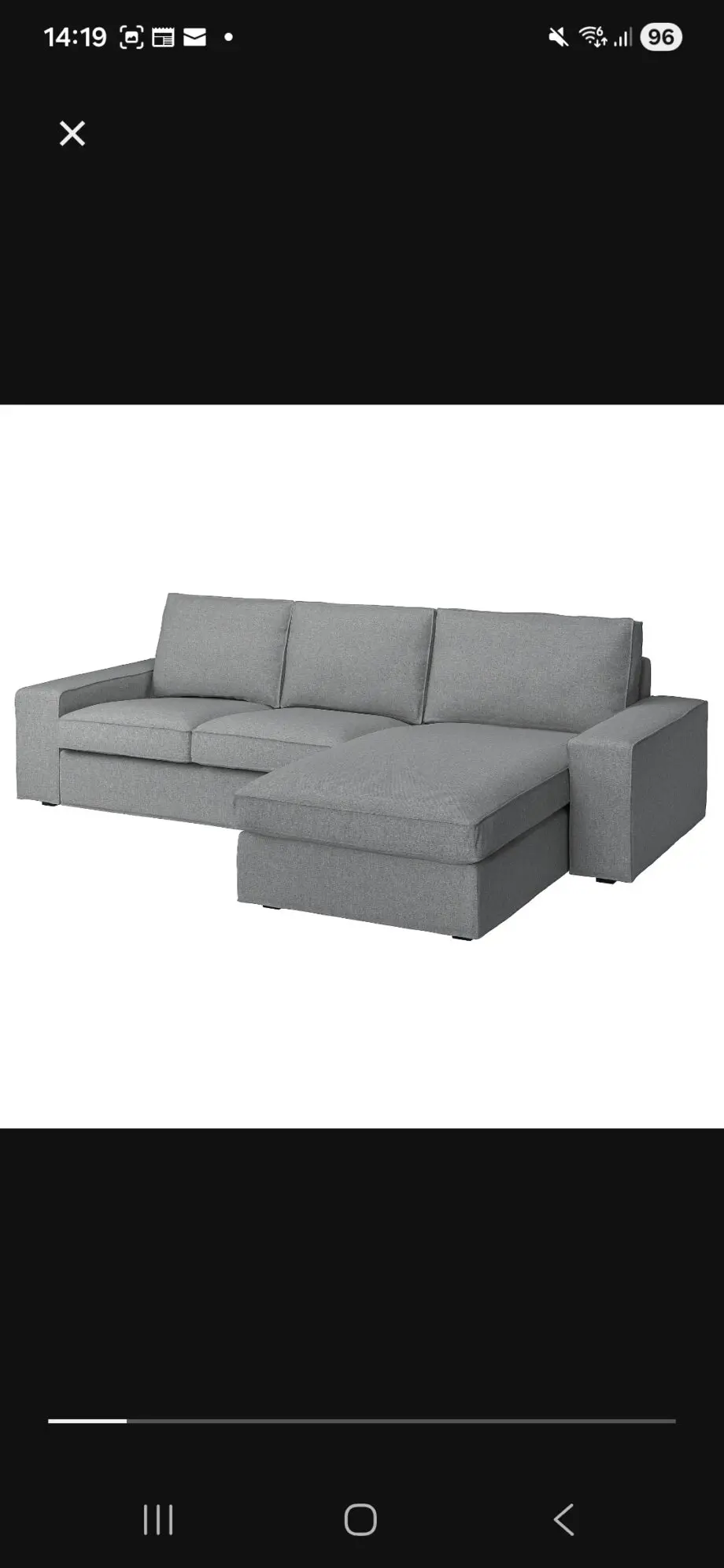 Ikea grey kivik sofa