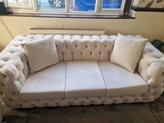 Chesterfield Style Cream Beige Sofa 2 lots of 3 Seaters