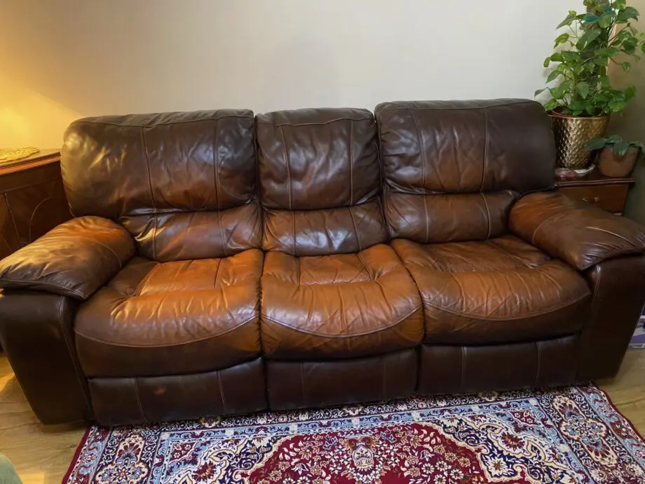 Leather Power Recliner Sofa