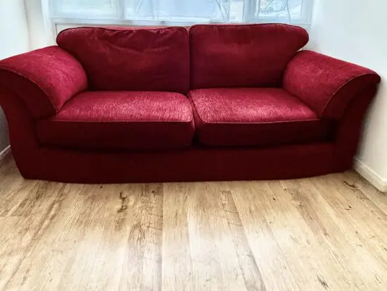Red 3 seater sofa